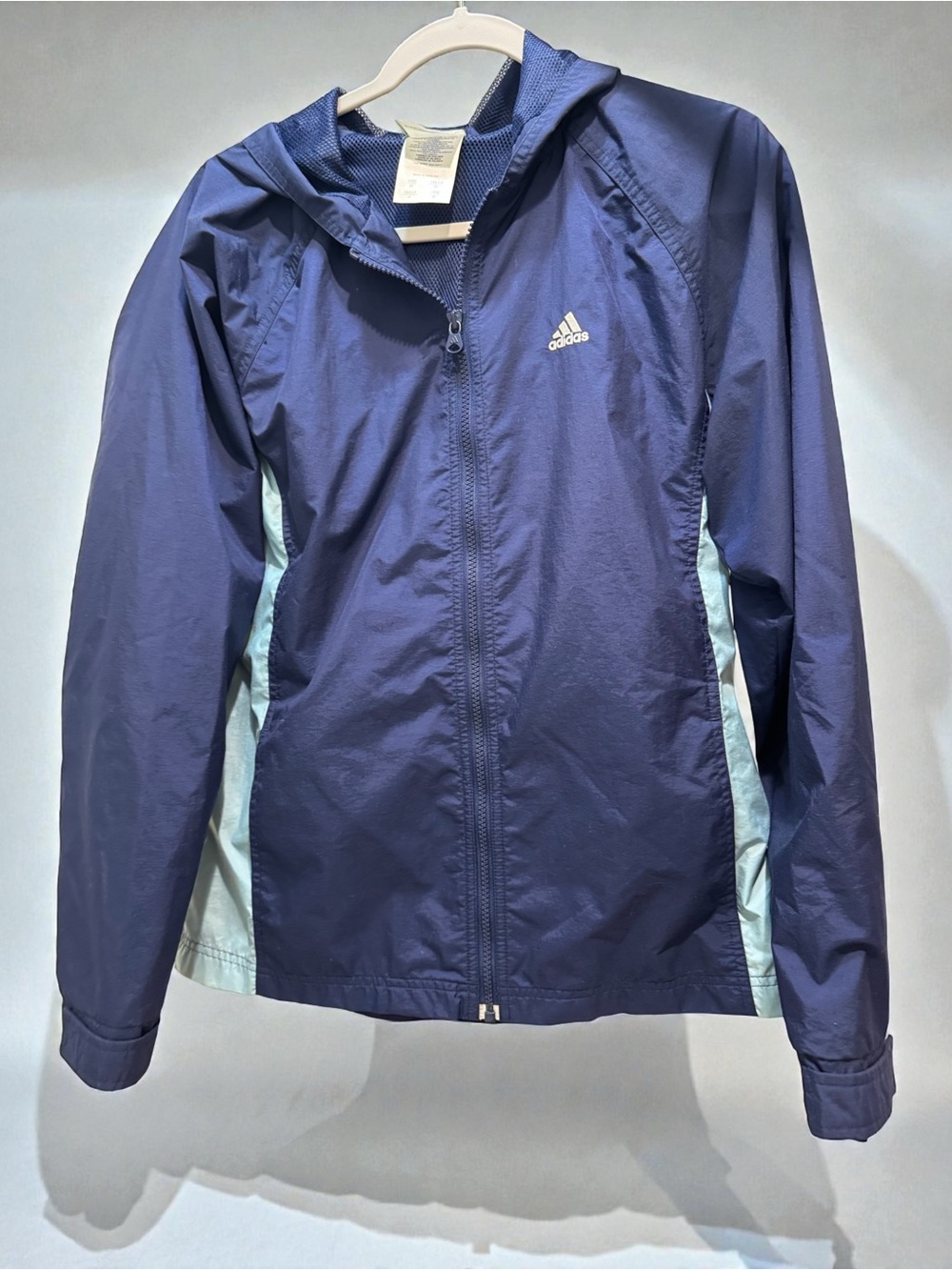 adidas Navy Jacket with Light Blue Side Panels